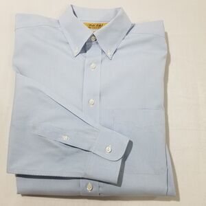 Roundtree & Yorke Gold Label Mens 16 33 Blue Non-Iron Pinpoint Dress Shirt EZ
